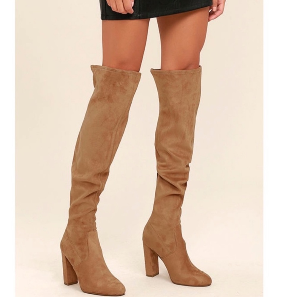 Steve Madden Camel Emotions Over the Knee Boots